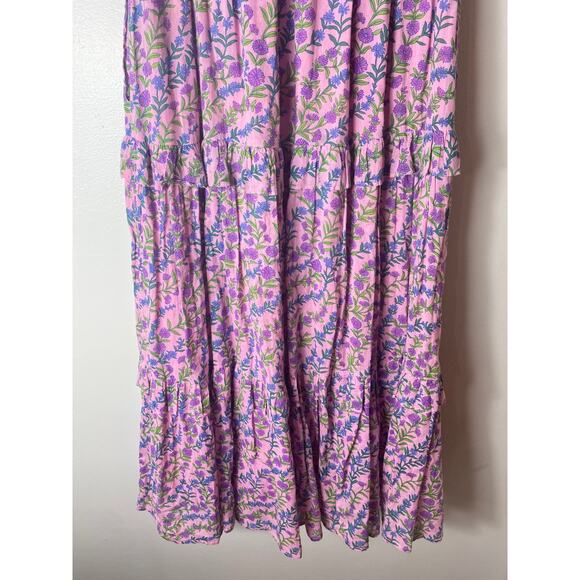 BANJANAN DRESS SMALL PURPLE MILKMAID WEST COUNTRY COASTAL COTTAGECORE - Picture 13 of 16